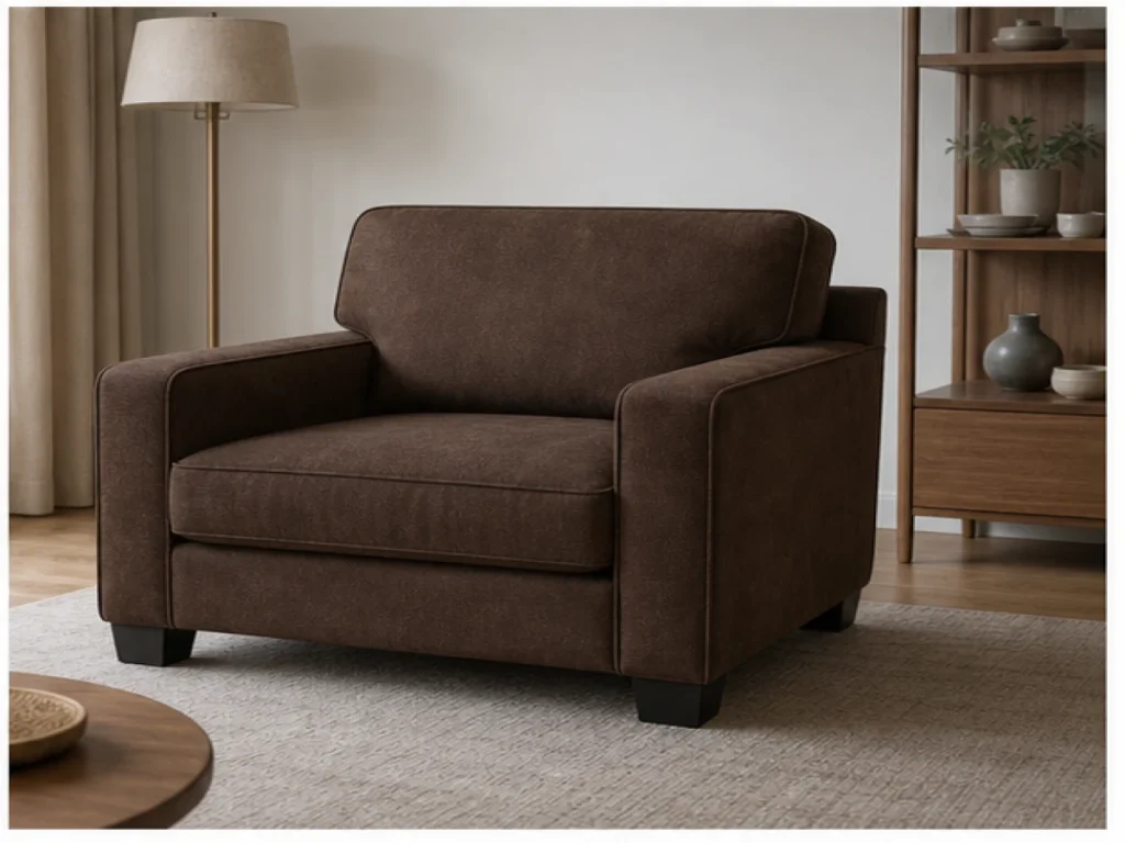 Sofa đơn Hiện đại microfiber màu nâu