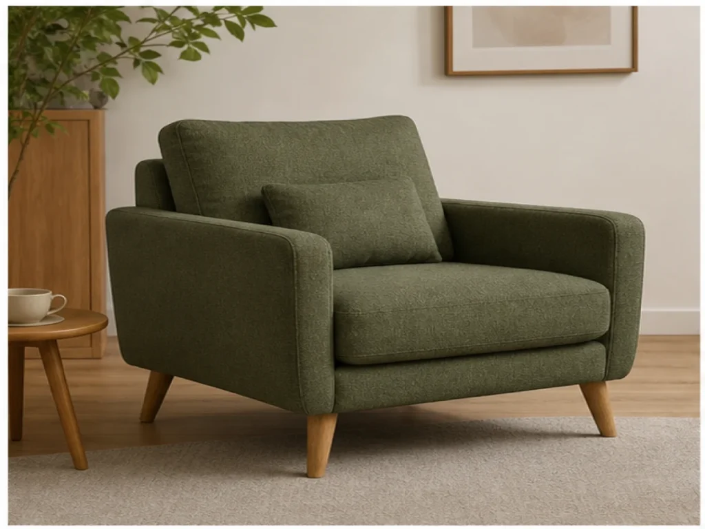Sofa đơn Hiện đại vải nỉ màu xanh rêu