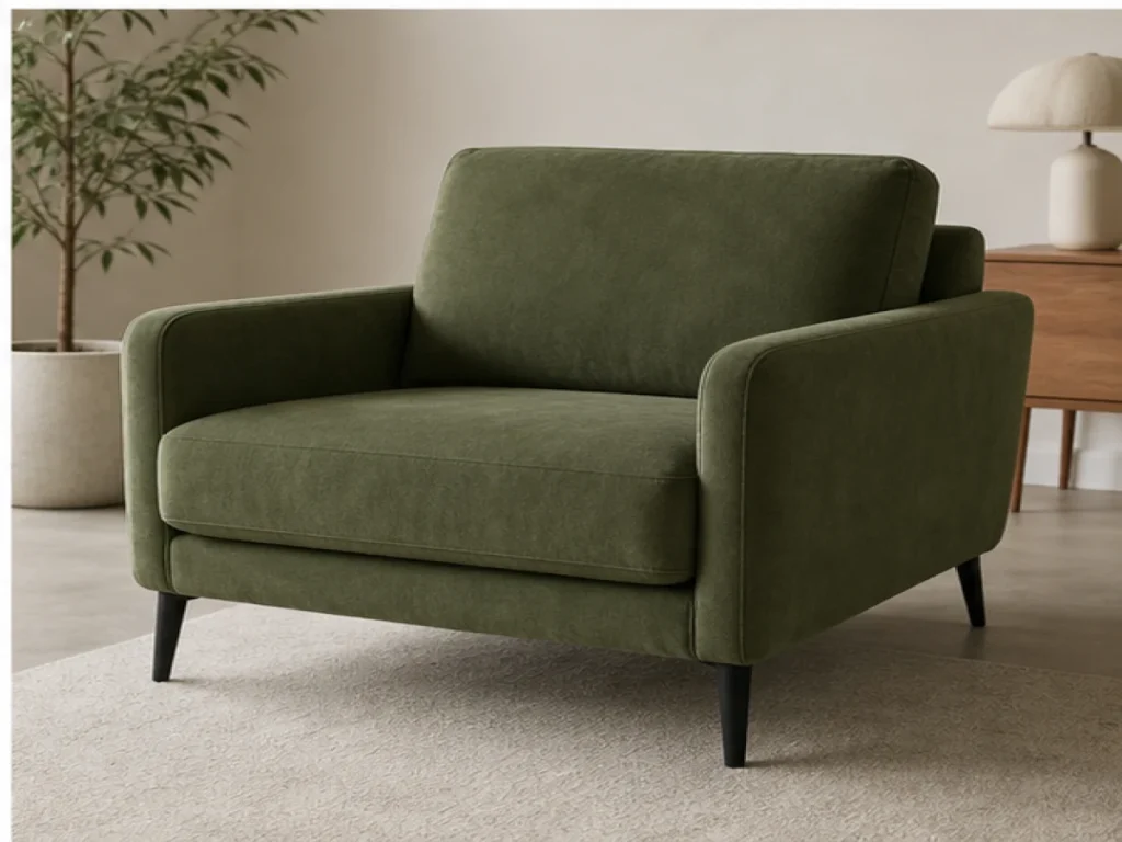 Sofa đơn Tối giản microfiber màu xanh lá