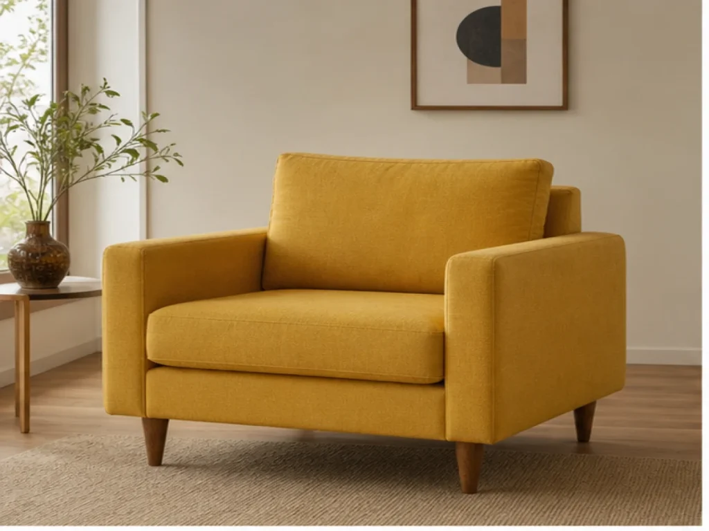 Sofa đơn Tối giản vải bố màu vàng mustard