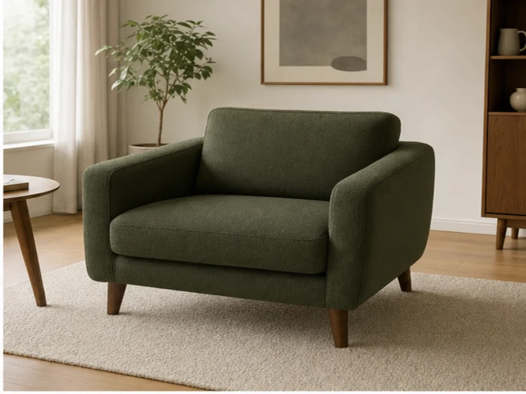 Sofa đơn Tối giản vải nỉ màu xanh rêu