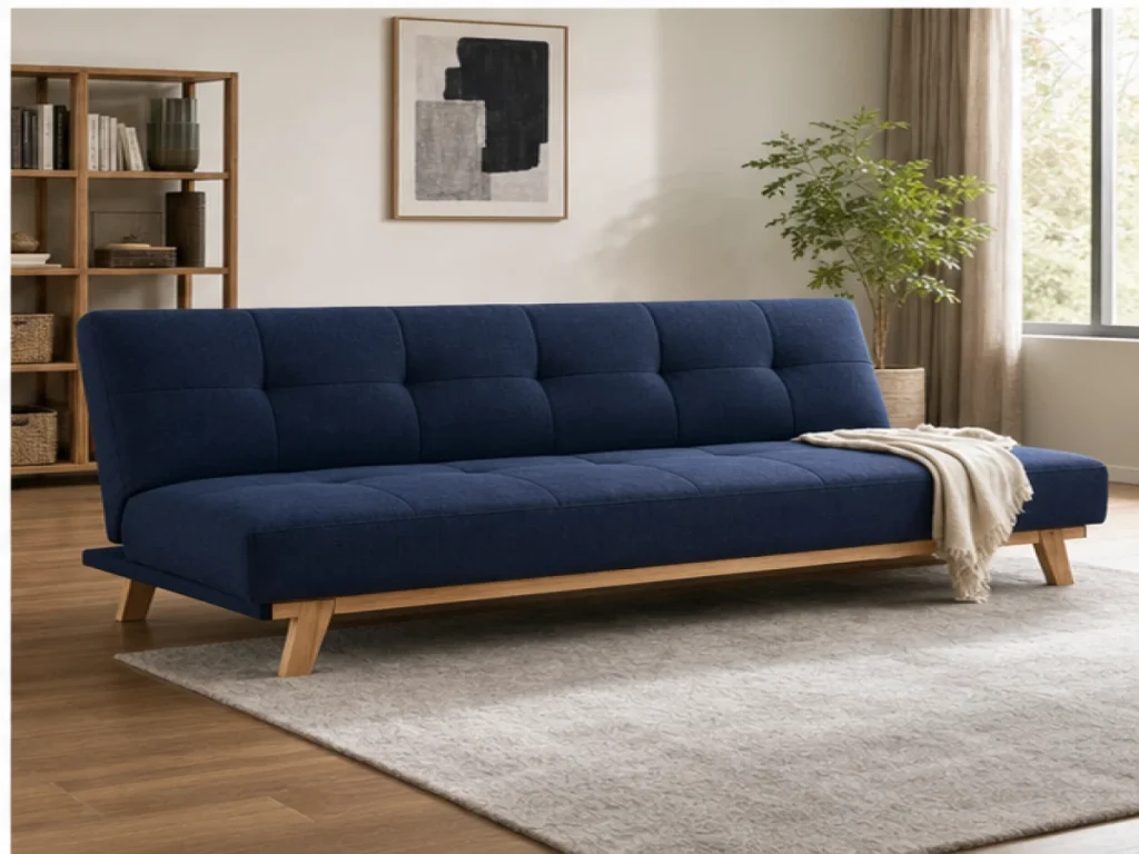 Sofa giường Bắc Âu vải bố màu xanh navy