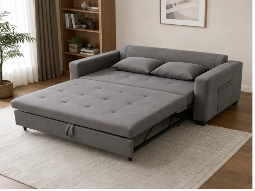 Sofa giường Hiện đại microfiber màu xám