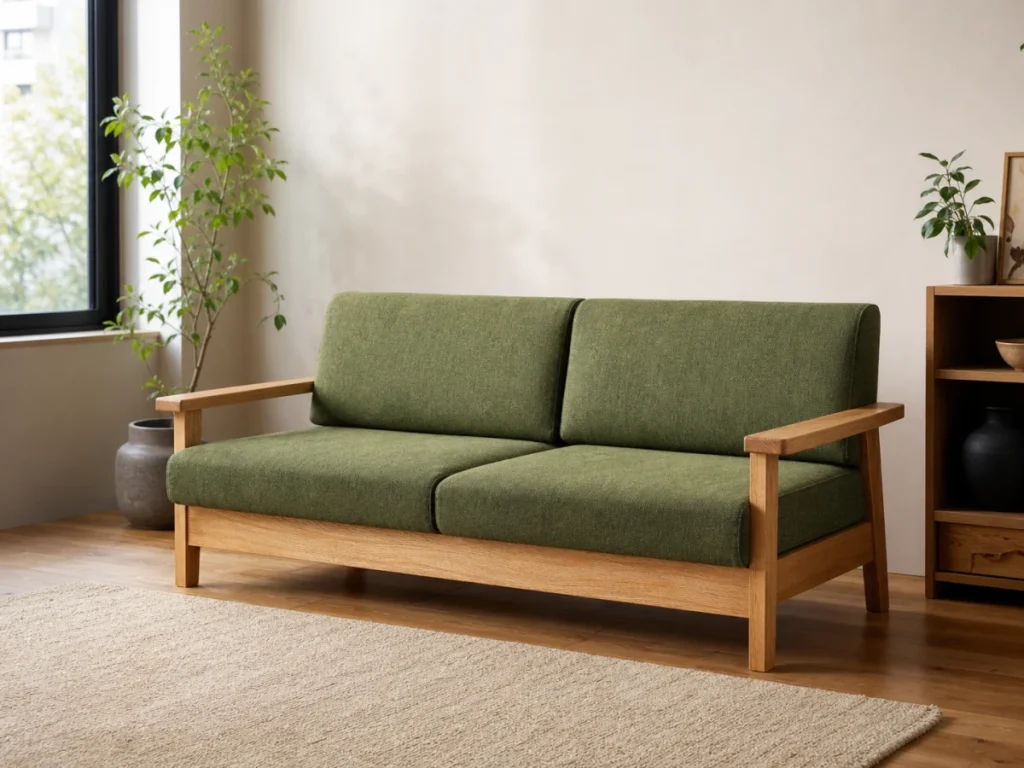 Sofa gỗ Osaka xanh lá