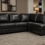 Sofa góc Cổ điển da công nghiệp màu đen